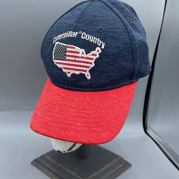 Caterpillar Country with a red white blue USA map on front. Adjustable - Picture 1 of 6
